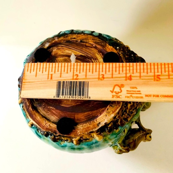 Vintage 3 D Frog On Water Lily Ceramic Planter 1950s - Picture 5 of 14